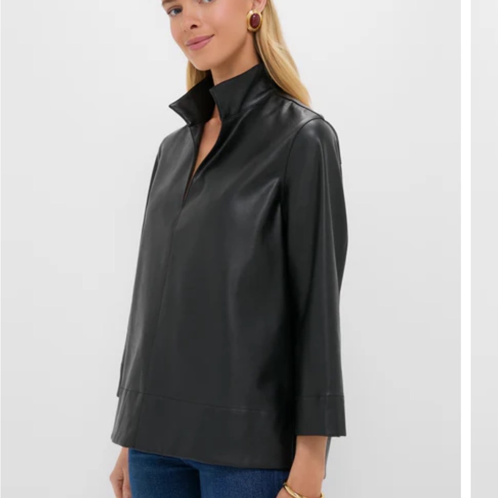 Tuckernuck Black Faux Leather Top